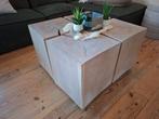 Massief houten salontafel, Ophalen, Vierkant, 50 tot 100 cm, Minder dan 50 cm