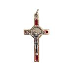 Kruishanger Sint-Benedictus Rood - Kruisje Katholiek Italië, Verzenden, Nieuw, Sieraad, Christendom | Katholiek