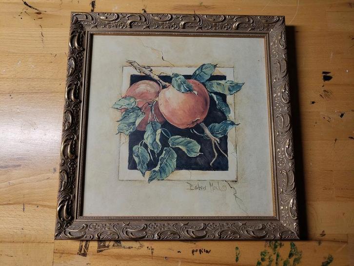 2 Schilderijen "Barbara Mock" in gouden lijst, Antiek en Kunst, Kunst | Schilderijen | Klassiek, Ophalen of Verzenden