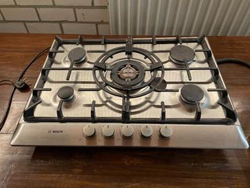 Bosch RVS gasfornuis - 5 pits met wokbrander.  beschikbaar voor biedingen