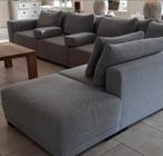 Grote grijze Montel hoekbank - Kattenbeschadigingen, Gebruikt, Hoekbank, Ophalen of Verzenden, Stof