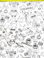 Katoen kleurboek, Hobby en Vrije tijd, Stoffen en Lappen, 120 cm of meer, Wit, Ophalen of Verzenden, Katoen