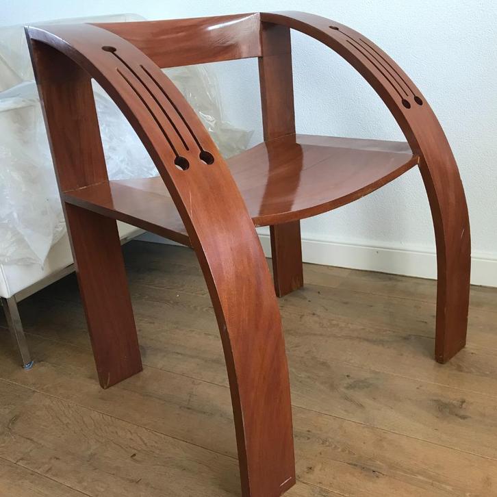 Vintage stoel chair Henk de Vries Japara 1990 design dutch, Huis en Inrichting, Stoelen, Gebruikt, Eén, Hout, Bruin, Ophalen