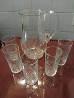Elegante Antieke/Vintage Limonadeset – Wilhelmina slijpsel, Antiek en Kunst, Antiek | Glas en Kristal, Ophalen of Verzenden