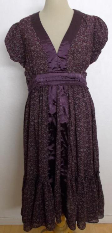 Romantische aubergine print jurk van Bohemia! M beschikbaar voor biedingen