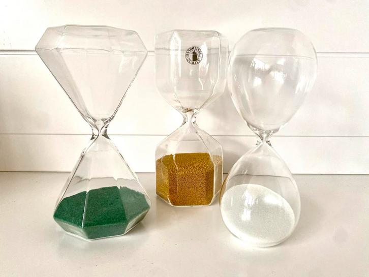 Glazen Zandlopers set van 3, Antiek en Kunst, Antiek | Woonaccessoires, Ophalen of Verzenden