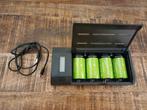 Oplaadbare D Batterijen 10000mAh + Oplaadstation, Ophalen of Verzenden, Zo goed als nieuw, Oplaadbaar