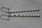 Lange zilveren gedraaide staaf oorbellen, Sieraden, Tassen en Uiterlijk, Oorbellen, Hangers, Verzenden, Nieuw, Zilver
