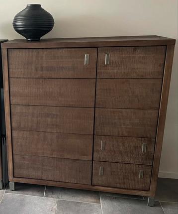 MOET WEG! Mooie Acacia houten kast met planken en lades. beschikbaar voor biedingen