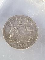 Australië, 6 pence 1951, zilver (19), Postzegels en Munten, Munten | Oceanië, Zilver, Ophalen of Verzenden