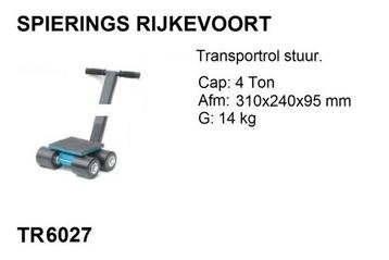 Transportrol stuurbaar 4 ton machinerol Spierings rijkevoort beschikbaar voor biedingen
