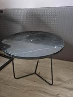 Marmeren bijzettafel, Minder dan 55 cm, Gebruikt, Rond, Hout