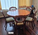 Antieke Eettafel met Stoelen, Huis en Inrichting, Complete eetkamers, Ophalen, Gebruikt, Antiek, 4 tot 6 stoelen