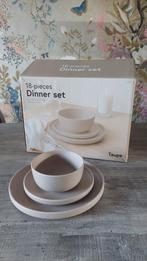 NIEUW Serviesset 18 delig Taupe, Ophalen, Keramiek, Nieuw, Bord(en)
