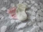 2 paar nieuwe sokjes met kantje 1x wit 1x lichtroze mt 62/68, Ophalen of Verzenden, Nieuw, Meisje, Sokjes