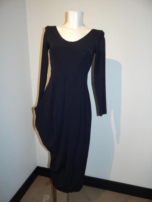 High Use travel stretch stof jurk uitstulping bij de rok S/M, Kleding | Dames, Jurken, Zo goed als nieuw, Maat 36 (S), Blauw, Onder de knie