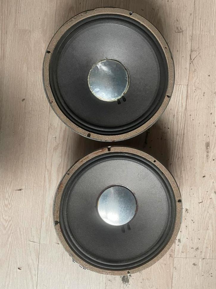 JBL E120 Speakers - Vintage speakers, Audio, Tv en Foto, Luidsprekers, Gebruikt, Front, Rear of Stereo speakers, 120 watt of meer