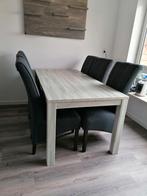 6 persoons white wash eettafel, Huis en Inrichting, Complete eetkamers, Gebruikt, Ophalen