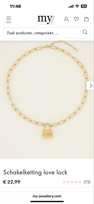 My Jewellery Gouden Ketting met AMOUR Slot beschikbaar voor biedingen