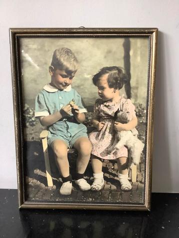 Brocante prent uit de jaren vijftig beschikbaar voor biedingen