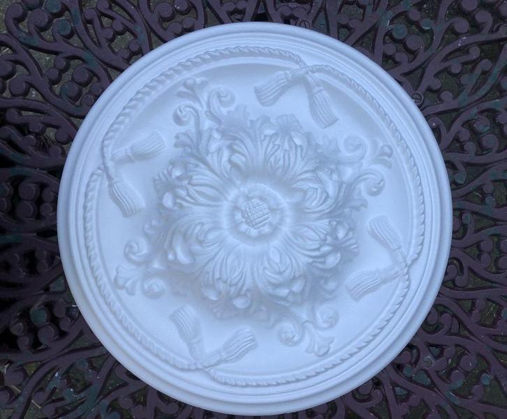 ( nr 9) rozet ornament mooi boven kroonluchter of als decora, Huis en Inrichting, Lampen | Kroonluchters, Nieuw, Glas, Hout, Kunststof