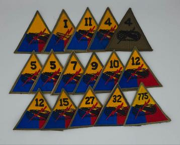 US WWII Armored Division Patches x16 beschikbaar voor biedingen