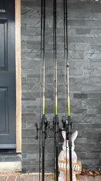 Mooie set van 3 Arca Black Flash Carp 20 en Shimano molens *, Watersport en Boten, Hengelsport | Karpervissen, Ophalen, Zo goed als nieuw