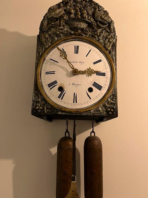 Franse comtoise uurwerk met harpslinger, Antiek en Kunst, Antiek | Klokken, Ophalen of Verzenden