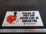 sticker Maak je niet dik denk om je rikketik  Hartstichting, Ophalen, Zo goed als nieuw