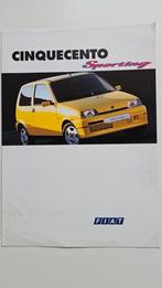 Fiat Cinquecento Sporting 1995 folder, Ophalen of Verzenden, Zo goed als nieuw, Overige merken