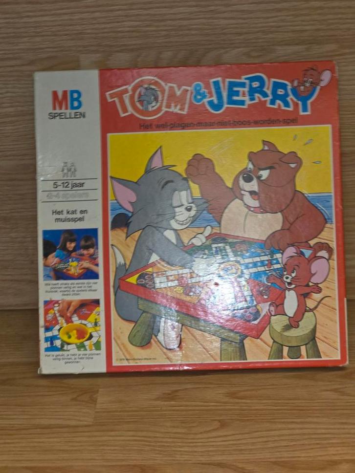 Tom & Jerry Bordspel - MB Spellen, Hobby en Vrije tijd, Gezelschapsspellen | Bordspellen, Gebruikt, Een of twee spelers, Drie of vier spelers