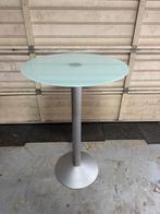 16x Ronde Bartafel - Melkglas & Metalen Poot, Ophalen, Gebruikt