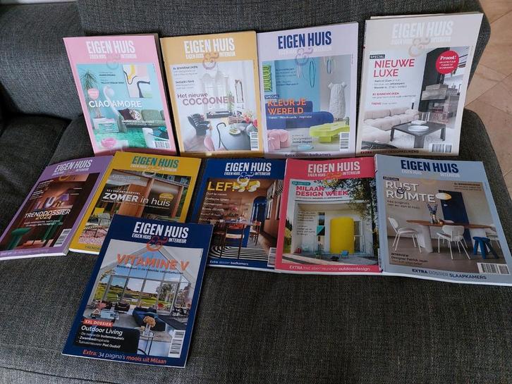 Eigen huis & Interieur 6x 2023 en 4x 2024 woontijdschrift, Boeken, Tijdschriften en Kranten, Gelezen, Overige typen, Ophalen of Verzenden