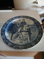 Groot Delfts Blauw Wandbord Koets, Ophalen of Verzenden