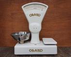 Oude vintage OLLAND emaille weegschaal, werkt goed, Ophalen, Gebruikt, Winkelweegschaal, 500 gram of grover
