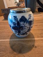 Delftsblauw lepelvaasje met nikkelen rand., Ophalen of Verzenden