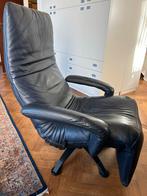 Jori Symphony Relaxfauteuil l blauw leer l roterende voet, Huis en Inrichting, Stoelen, Ophalen, Gebruikt, Blauw, Leer