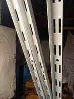 Rails voor plankdragers -  wit ijzer - 3 x 2meter, Ophalen, Zo goed als nieuw, Overige typen