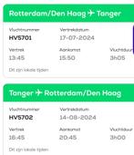 3x vliegtickets Rotterdam-Tanger retour, Tickets en Kaartjes, Trein, Bus en Vliegtuig, Vliegtuig, Drie personen of meer