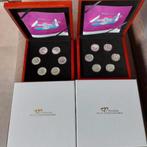 2x Prestige Set in Kleur (6x 5 Euro) Nederland Zilver Proof, Postzegels en Munten, Koningin Beatrix, Zilver, Overige waardes, Verzenden