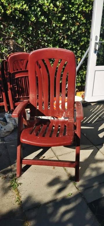 Set van 4 rode inklapbare tuinstoelen beschikbaar voor biedingen