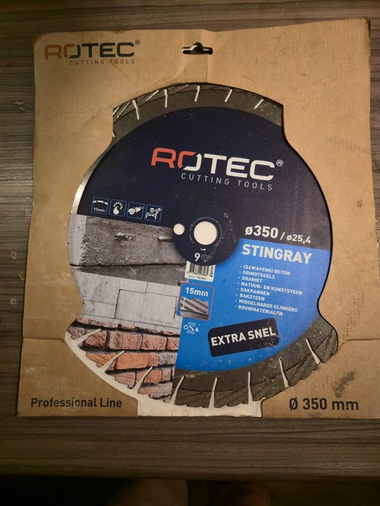 Diamantschijf Rotec Stingray Ø350mm - Nieuw, Ophalen of Verzenden, Nieuw