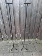 2 Stuks Zwarte Staande Kaarsenstandaard - 140cm, Huis en Inrichting, Woonaccessoires | Kandelaars en Kaarsen, Ophalen, Gebruikt