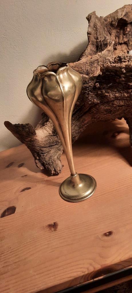 Oud brocant verzilverd bloemenvaasje., Antiek en Kunst, Antiek | Goud en Zilver, Ophalen of Verzenden