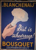 Reclame plaat karton van de zeepfabriek bousquet uit delft, Verzamelen, Merken en Reclamevoorwerpen, Ophalen of Verzenden, Gebruikt