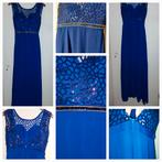 Galajurk: lang, kobaltblauw, kantwerk met kraaltje, Kleding | Dames, Gelegenheidskleding, Maat 38/40 (M), Galajurk, Blauw, Ophalen of Verzenden