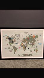 Schilderij wereldkaart, Ophalen of Verzenden, Zo goed als nieuw, Wanddecoratie