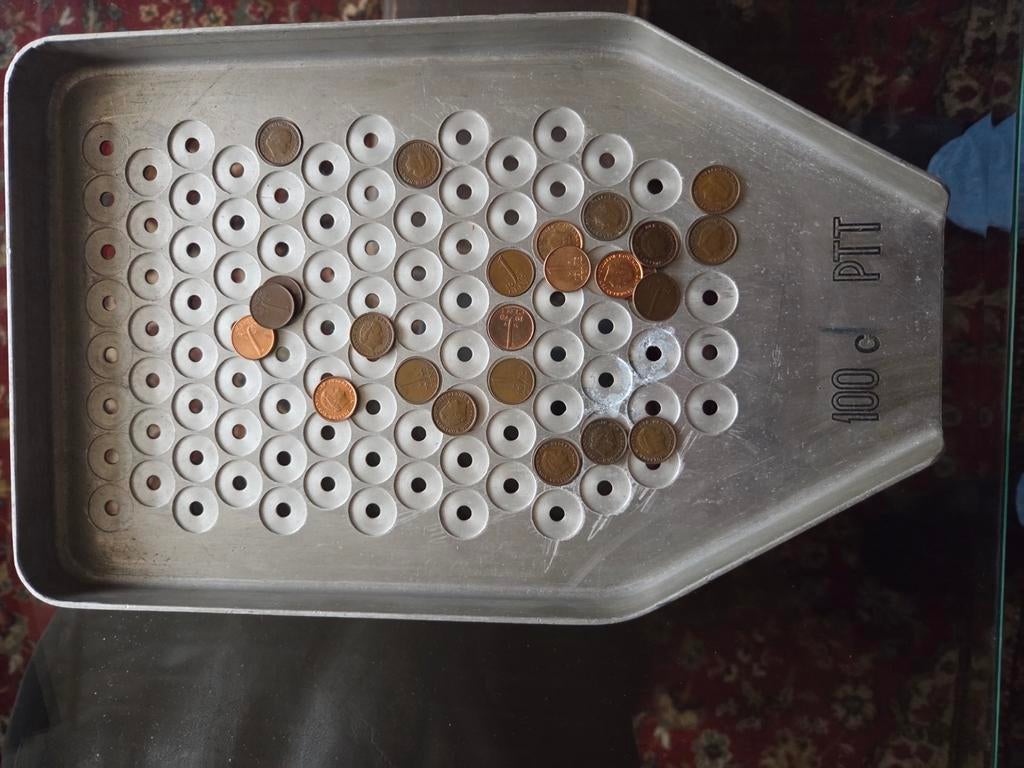 Ptt oude cententeller met zak centen, Huis en Inrichting, Ophalen, Gebruikt