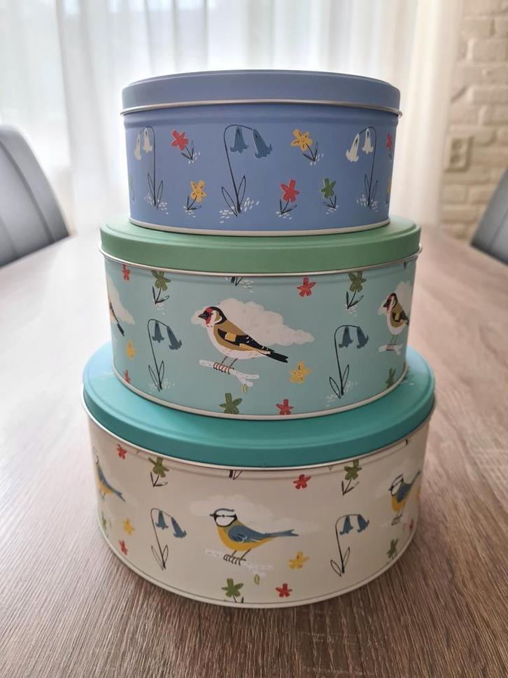 3 bewaar blikken / voorraad blikken vogels, Verzamelen, Blikken, Zo goed als nieuw, Overige, Ophalen of Verzenden