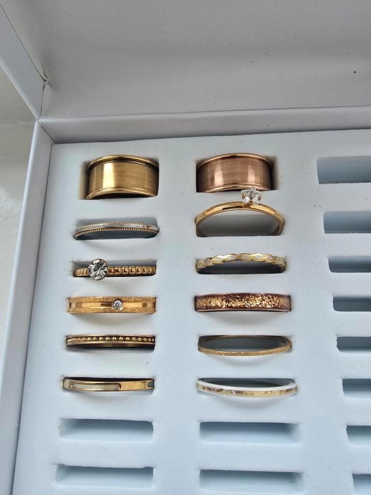 2x IXXXI Basisringen met Vulringen - Maat 19,5, Sieraden, Tassen en Uiterlijk, Ringen, Zo goed als nieuw, Dame, 19 tot 20, Goud